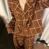 MQTIME  -  Light Luxury New Plaid Pajamas Women's Spring Autumn Winter Comfort High-end Student Dormitory Homewear Suit Comfort Temperament