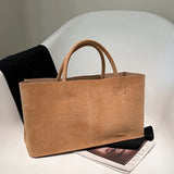 MQTIME  -  Faionable Large Capaci Commuter Suede Tote Bag Dongda Gate New Soft PU Handbag Casual Youth Sle Trendy Tot Bag