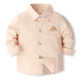 MQTIME  -  4Piece Fall Boys Sets Clothing Korean Fashion Gentleman Long Sleeve Tops+Pants+Tie Baby Clothes Toddler Boutique Outfits BC1735