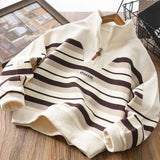 MQTIME  -  Boys Autumn Striped Sweatshirt Children Wrm Pullover Kids casual Loose Tops Teenage Fashion Warm Jumper 4-14 Years Old