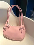 MQTIME  -  Sweet Cute Pink Handbag Women New Harajuku Bow Chic Y2k Bags Purse Ladies Fairycore Aesthetic Underarm Bag Bolso Mujer