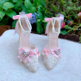 MQTIME  -  high heels for woman bridal wedding shoes designer luxury heel high quality shoes lolita y2k heels french style bow pearl 2000s