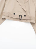  MQTIME  -  Women Casual Trench Outwear With Belt Vintage Solid Notched Neck Long Sleeve Jacket Autumn Fashion Lady Streetwear Coat