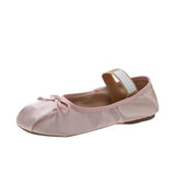 MQTIME  -  Spring New Bow Ballet Flat Shoes Female Temperament Mary Jane Ballerina Shallow Mouth Single Shoes  Luxury Shoes