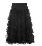 MQTIME  -  Polka Layered Mesh Cake Skirt for Women's Autumn and Winter New High Waisted A-line Fluffy Half Skirt
