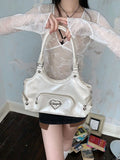 MQTIME  -  Fairycore Aesthetic Y2k Bag Women Hot Girls Versatile Chain Chic White Underarm Bag Purse Female Harajuku Sweet Handbag