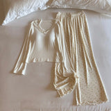 MQTIME  -   Modal 2Pcs Pajamas Set Woman Nightwear Pijama Spring Autumn Long Sleeve With Cup Home Wear Pyjama Femmes Lounge Wear
