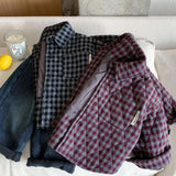 MQTIME  -  Kids Baby Boys Jacket Turn Down Collar Thicken Warm Toddler Boys Plaid Parkas New Winter Little Boys Outerwear Coat