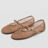 MQTIME  -  Mesh Summer Ballet Flats Shoes Women Buckle Strap Breathable New Flats Shoes Ladies Black Mary Janes Footwear Loafers
