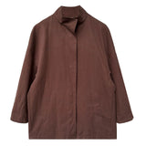 MQTIME  -  High-quality Oversized Stand-collar Trench Coat for Women, Lazy Style Minimalist Outerwear