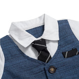 MQTIME  -  Baby Boy Clothes Summer Cotton Formal Romper Gentleman Tie Outfit Newborn One-Piece Clothing Handsome Button Jumpsuit Party Suit