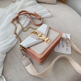 MQTIME  -  Fashion Women Chain Crossbody Bag Leisure Splice Small Square Shoulder Bag Luxury Design Messenger Bag Travel Purse and Handbag
