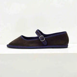 MQTIME  -  Flats Mary Jane Shoes Women Trend Velvet Casual Streetwear Ladies Shoes Canvas Buckle Strap Pointed Toe Loafers Elegant
