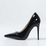 MQTIME  -  Sexy Patent Leather Super High Heel Pumps Women Spring Summer Classic Pointed Toe Black Dress Shoes Woman's Office Shoes