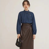 MQTIME  -  Simple And Casual Versatile Solid Color Shirt For Women In Spring And Autumn, New Lapel Single Breasted Pocket Shirt