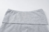 MQTIME  -  Women Solid 2 Piece Set Tracksuits Off Shoulder Long Sleeve Lace Up Slim T-shirts Crop Tops + Shorts Casual Streetwear Suits