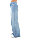  MQTIME  -  Women Jeans High Waist Wide Leg Pants with Pockets Fashion Casual Long Trousers