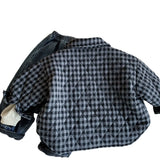 MQTIME  -  Kids Baby Boys Jacket Turn Down Collar Thicken Warm Toddler Boys Plaid Parkas New Winter Little Boys Outerwear Coat