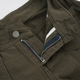 MQTIME  -  Vintage Low Rise Cargo Flare Pants Multi Pocket Streetwear Trousers