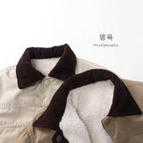  MQTIME  -  Winter New Children Plus Velvet Thick Coat Boys Girls Lapel Cotton Padded Jacket Baby Casual Shirts Jacket Kids Clothes