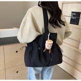 MQTIME  -  Casual Commuter Large Capaci Nylon Tote Bag Women's New 2025 College Student Class Bag Commuter Single oulder Tote Bag