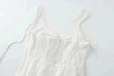  MQTIME  -  White Smocked Strappy Camisole Women's Sexy Sleeveless Ruffle Slim Bra Vest Solid Color Streetwear Y2k Women's Tops Camisole