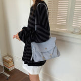 MQTIME  -  Women Vintage Small Denim Crossbody Bag Flap Casual Shoulder Messenger Bags New Fashion Female Handbags and Purses