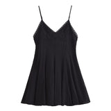 MQTIME  -  Women's Vintage Embroidery Off-Shoulder Mini Suspender Dress Summer Sexy Elegant Street Holiday Clothing