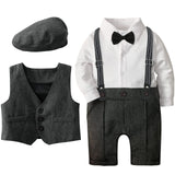 MQTIME  -  Baby Boys Suit Outfits Sets Newborn Boy Christening Romper Clothing Set Infant Wedding Party Jumpsuit Toddler Formal Long Sleeve