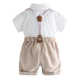 MQTIME  -  Baby Boy Bow Formal Romper Clothes Suits Infant Gentleman Party Suit Soft Cotton Jumpsuit Newborn Suspender Pants Toddler Set