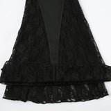 MQTIME  -  Women's 2025 Autumn Spring Fashion Streetwear Lady Casual Patchwork Lace Flare Pants Sexy Slim Mid-Waisted Wide Leg Pants