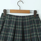 MQTIME  -  2024 Summer New Product Women's Retro Slim Fit Temperament Anti Shining A-line Mid Waist Plaid Half skirt