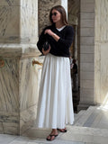  MQTIME  -  Skirt Spring and Summer New Women's Solid Color Pleated Waist Swinging Holiday Style Skirt Umbrella Skirt