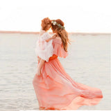  MQTIME  -  Maternity Wear  Photography Props Chiffon Midi Elegant Dresses Casual Pregnancy Woman Photo Shoot Clothing Pregnant Dress