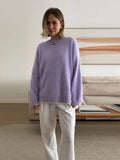 MQTIME  -  Fluffy Mohair Sweater Women Oversize Slouchy Long Sleeve Round Neck Autumn Cozy Knitwear Women Knit Sweet Lady Jumper 2025