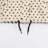  MQTIME  -  Polka Dot Lapel Fleece Coats Women's Full Sleeve Stand Collar Lace Up Single Breasted Zipper Coat 2026 Spring Autumn Wear New