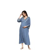 MQTIME  -  Pregnant Women's Sleeping Dress Four Seasons New Sweet Princess Gravida Lounge Dress Loose Soft Breathable Home Furnishing Dress