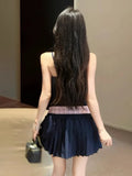MQTIME  -  Woman Dress Bow Sexy Sweet Sleeveless Slash Neck Slim Backless Bow Bandage Elegant Mini Dresses Party Female Casual