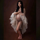 MQTIME  -  ﻿ Maternity Photography Goddess Maternity Dress for Photo Shoot Sheer Bronze Sexy Pregnant Women Maternity Outfit Photography
