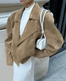 MQTIME  -  Ladd Vintage Suede Autumn/winter Design Sense Blazer with A Loose Collar and A Relaxed Temperament Commuter Jacket
