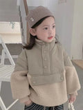 MQTIME  -   Children Laml Wool Coats Winter Stitching Jackets Girls Boys Thick Warm Outerwear Autumn Plus Velvet Snowsuit Kids Clothing 1-5Y