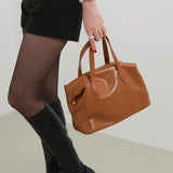  MQTIME  -  Women's Handbag High-end Textured Pillow Tote Bag Soft Leather Large Capacity Commuter Shoulder Bag Fashion Casual Luxe Work Bag