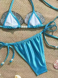 MQTIME  -  Sexy Lace Up Brazil Bikini Women Split Swimsuit Beach Vacation Bikini New All Season Backless Bikini 2 Piece Set