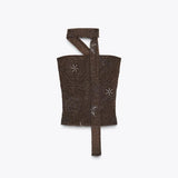  MQTIME  -  Fashion Floral Sequin Beading Vest For Women Street Scarf Neck Cropped Tank Female Elegant Backless Sleeveless Evening Party Top