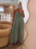 MQTIME  -  Summer Sexy Printed Spaghetti Strap Women's Long Dress Fashion Green Backless Maxi Dresses Lady 2024 New Vacation Robes