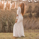  MQTIME  -  Maternity White Lace Wedding Dress Pregnant Women Backless Long Trailing Gown Photography Prop Baby Bathing Cloth Summer