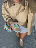  MQTIME  -  Autumn Retro Patchwork Lapel Jacket Woman Single Breasted Long Sleeved Pocket Short Coats Casual Office Lady Outwear New