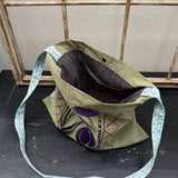 MQTIME  -  Original Floral Illustration Heavy Embroidery Tulip Canvas Single Shoulder Crossbody Bag
