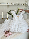 MQTIME  -  Cute Cake Dress 24 Summer New Sweet Princess Layered Lace Fairy Ball Gowns Flower Girl Dress For Wedding First Communion Wear