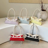  MQTIME  -  Korean Style Polka Dot Small PU Leather Top Handle Bag Ladies Contrast Color Shoulder Crossbody Bags New Trend Handbag